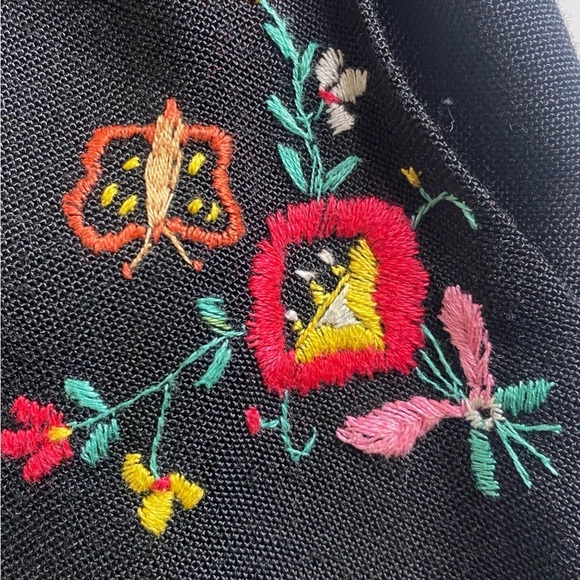 Custom-Made Black Embroidered Dress Beautifully Made Sz XXS - Picture 5 of 7